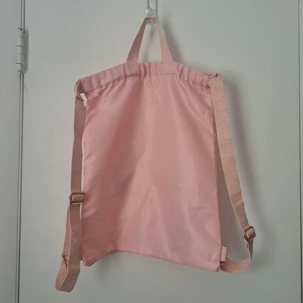 Disney Bibbidi Bobbidi Boutique Adjustable Backpack Sack Pink and Gold